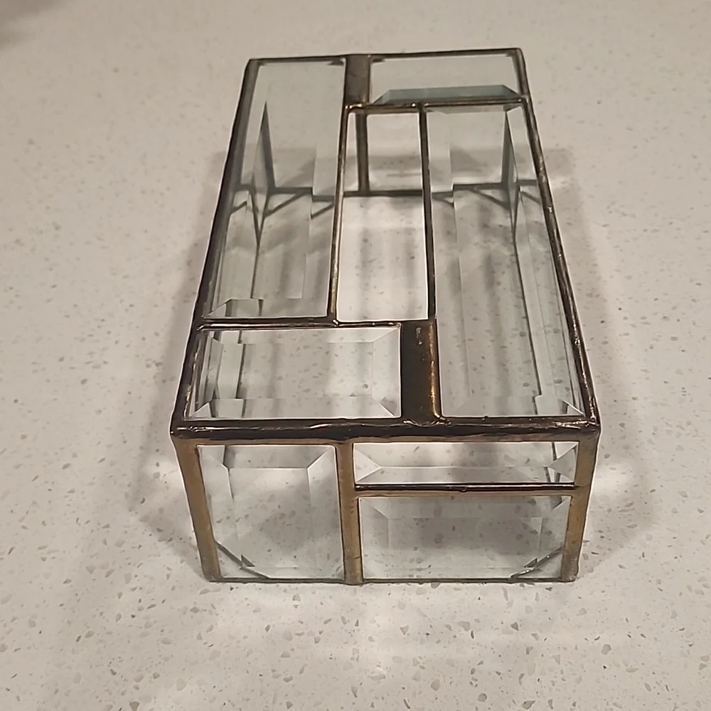 Elegant Glass and Gold Vanity Organizer